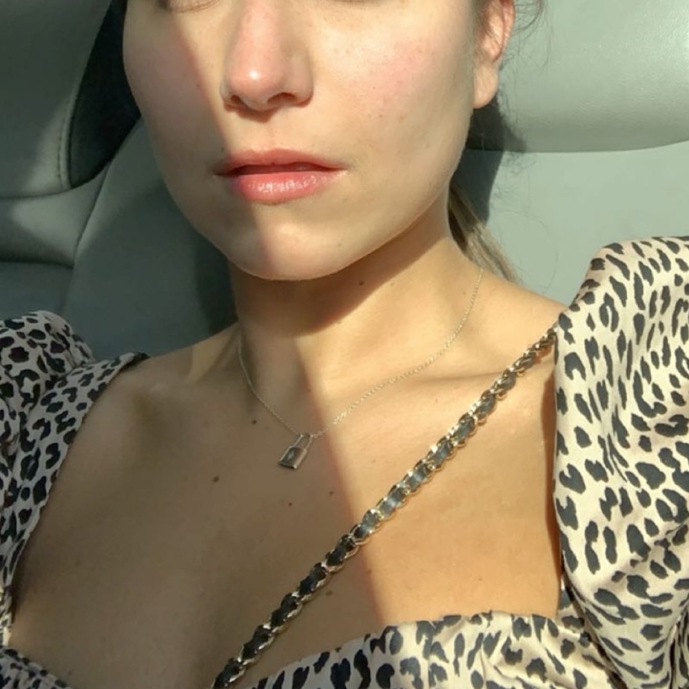 Zara cheetah print fitted puff sleeve top